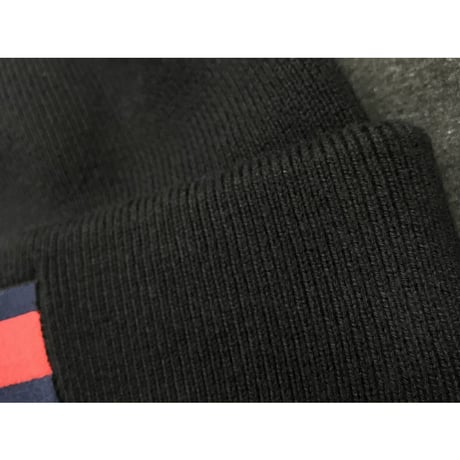 海外限定 トミーヒルフィガー TOMMY HILFIGER ニットキャップ 厚手 コットン100％ 黒 フラッグ刺繍