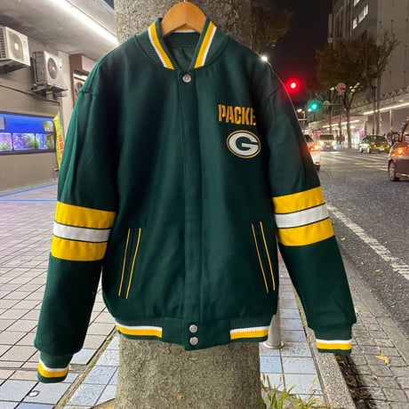 NLF公認 JHデザイン グリーンベイ パッカーズ リバーシブル スタジャン NFL