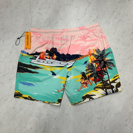 米国発 Civilized シヴィライズド Lost Paradise ロストパラダイス 半袖シャツ ショートパンツ セットアップ (SET5)