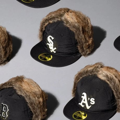 海外限定 59FIFTY ニューエラ レトロクラウン Winter Dog Ear ドッグイヤー Whitesox ホワイトソックス トラッパーキャップ (6-13)