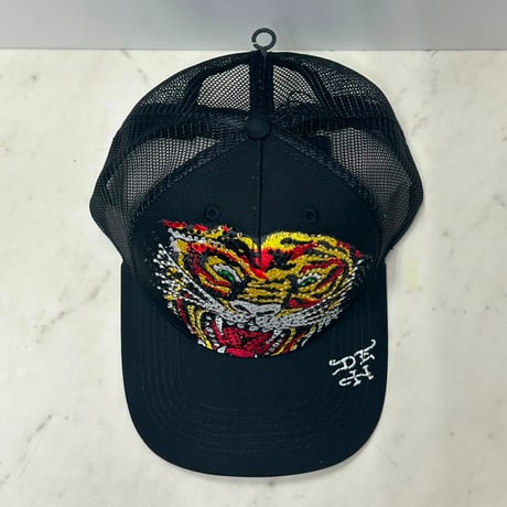 USA仕様 Ed Hardy エドハーディ Rhinestone Tiger タイガー メッシュ トラッカーキャップ Black (EDC1)