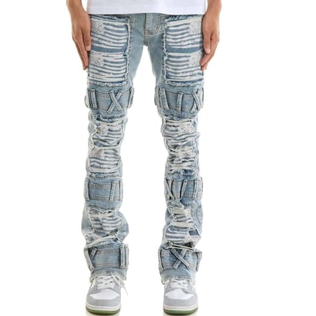 海外限定 KDNK ディーケーエヌケー Stacked Skinny Flare スタックド スキニーフレア ジーンス (JNS46)