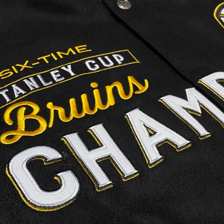 NHL JHデザイン Bruins ブルーインズ 限定スタンレーチャンピオンズ リバーシブル スタジャン