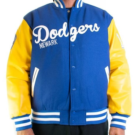 NEGRO LEAGUE 二グロリーグ  Dodgers ニューアーク ドジャース Varsity スタジャン  青 黄色