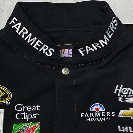 NASCAR ナスカー JHデザイン Farmers5 ケーシーケイン 黒 レーシングジャケット