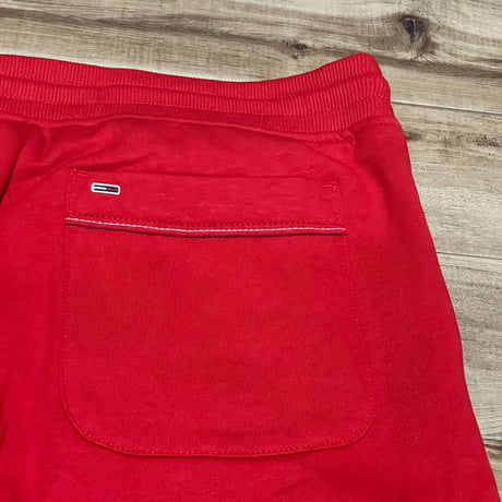 TOMMY JEANS USA トミージーンズ 裏起毛 スウェット ショートパンツ 赤 BRUSH RED
