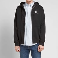 USA正規品 Stussy ステューシー BASIC ベーシック ZIP スウェット ジップアップ 裏起毛 パーカー 黒