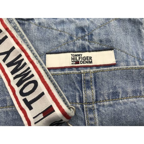 海外限定モデル TOMMY HILFIGER トミーヒルフィガーDenim  デニム ショート オーバーオール 90年代
