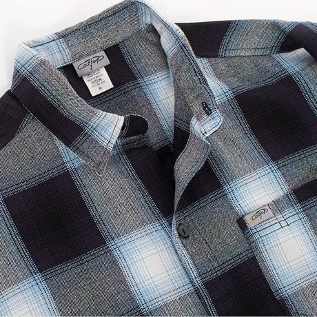 アメリカ製 CALTOP キャルトップ 半袖 オンブレチェックシャツ NAVY SKYBLUE ネイビー スカイブルー (SBS38)
