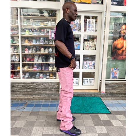 R3BEL JEANS STACKED FIT スタックドフィット ストレッチ フレアジーンズ ダスティピンク (JNS2)