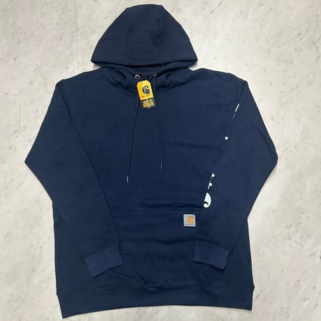 米国仕様 Carhartt USA カーハート ミッドウェイト ルーズフィット Loosefit プルオーバー パーカー 紺 (CHT-H2)