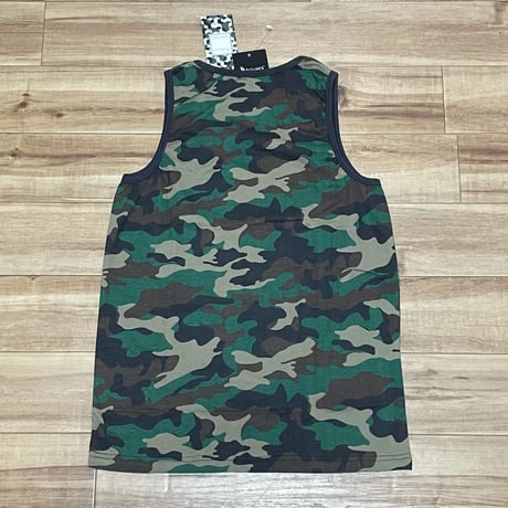 【S】 TRIVENI カモフラージュ 迷彩 タンクトップ USウッドランドカモ CAMO