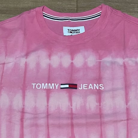 TOMMY JEANS トミージーンズ  半袖 タイダイ Tシャツ 刺繍ロゴ Rosey Pink (st1)