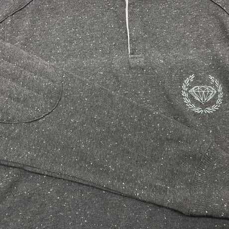 Diamond Supply ダイヤモンドサプライ CREST 襟付き ハーフボタンシャツ MIXカラー ピスタグ付き グレー