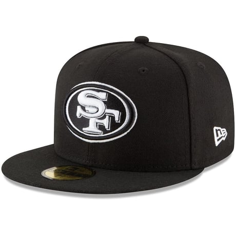 NFL公式 NEWERA ニューエラ SF サンフランシスコ 49ers フォーティナイナーズ 黒 59Fifty キャップ NFL