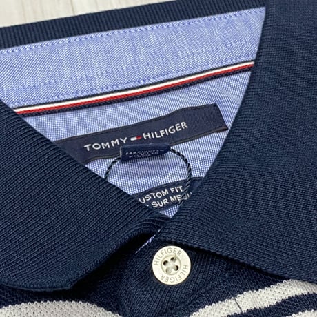 Tommy Hilfiger USAトミーヒルフィガー カスタムフィット ストライプ ポロシャツ (R4F-40)