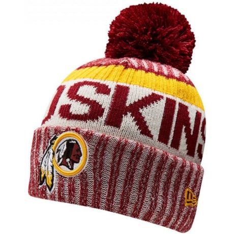 NEWERA ニューエラ REDSKINS ワシントン レッドスキンズ 公式 ニットキャップ ニット帽 フリース NFL アメフト ポン付