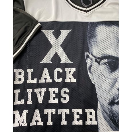 USA限定 MAXI MILIAN ベースボールシャツ Vネック メッシュ ジャージ MalcolmX マルコムX