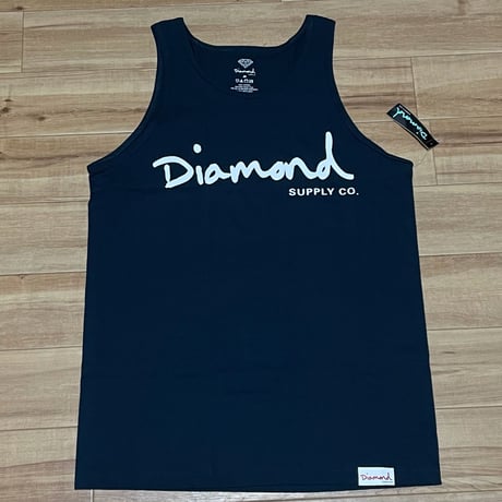 米国製 ダイヤモンドサプライ Diamond Supply Co タンクトップ 紺 OG スケーター