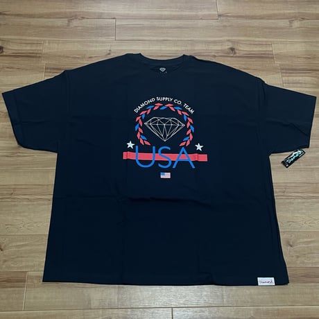 【4XL】 米国製 ダイヤモンドサプライ Diamond Supply Co. 半袖 Tシャツ 紺 USA Team (T16)