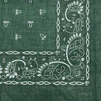 ペイズリー バンダナ Paisley Bandana ヴィンテージ調 大判サイズ 55cm フォレストグリーン (BNDN91)