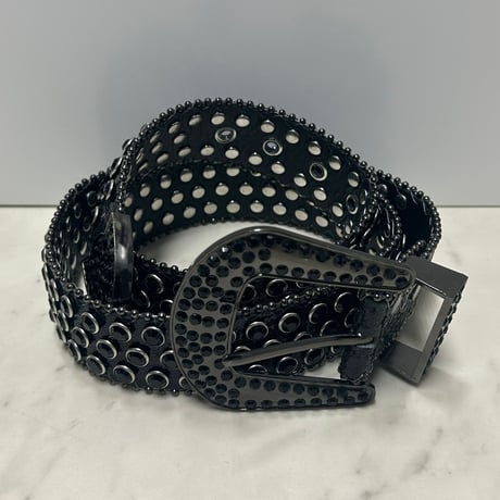 ラインストーン ブリンブリン ベルト Bling Bling Rhinestone Belt ブラック フォイルフレーク (BELT20)