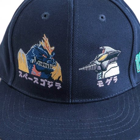 ゴジラ対スペースゴジラ Godzilla vs SpaceGodzilla 宇宙怪獣 刺繍デザイン キャップ 1994年 ネイビー