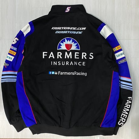 NASCAR ナスカー JHデザイン Farmers5 ケーシーケイン 黒 レーシングジャケット