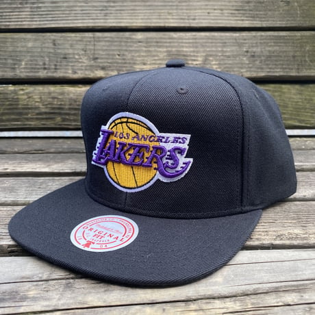 Mitchell&Ness ミッチェル&ネス LA ロサンゼルス Lakers レイカーズ 公式 スナップバックキャップ 黒