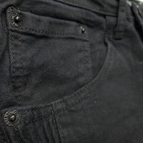 USAブランド GENUINE AUTHENTIC ストレッチ バイカージーンズ デニム 黒 ブラック 1803 (JNS72)