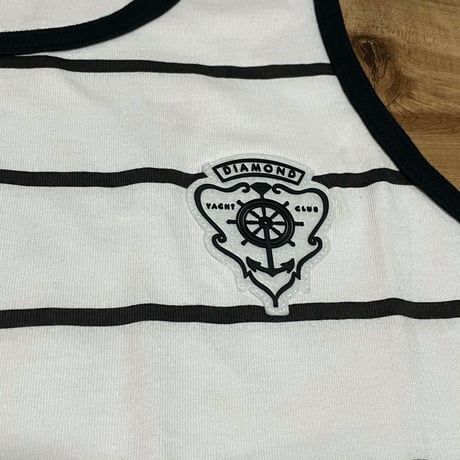 LA発祥 【M】 ダイヤモンドサプライ Diamond Supply Co ラウンドカット タンクトップ 白 ボーダー