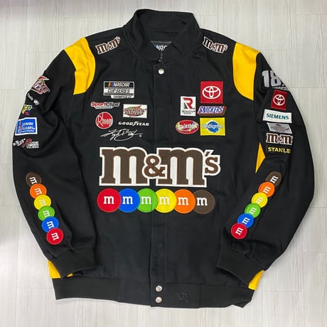 NASCAR ナスカー 限定モデル JHデザイン M&M's レーシングジャケット 刺繍 KYLE BUSCH (NSCR14)