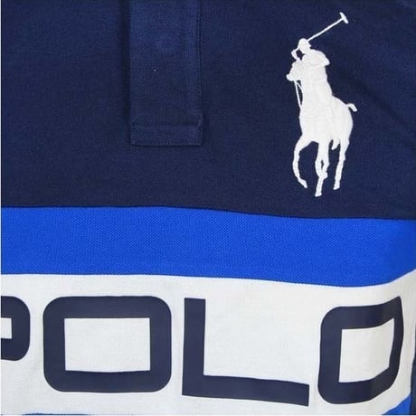 限定 POLO ラルフローレン RALPH LAUREN 半袖 ポロシャツ 襟裏ロゴ セーリング p-15 紺/青