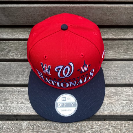 USA限定 9FIFTY ニューエラ MLB ワシントン ナショナルズ Nationals スナップバックキャップ ARCHIVE 赤 (950-233)