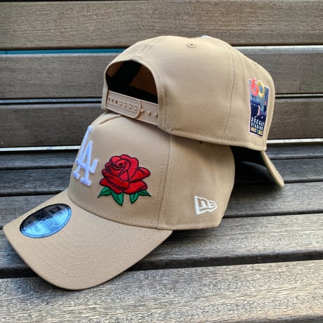 海外限定 Newera ニューエラ 9Forty Aフレーム LA Dodgers ドジャース キャップ バラ RedRose Crest (940-124)