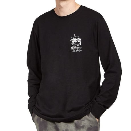 Stussy ステューシー BIG MEATY ビッグマイティ 恐竜 ショーンフォント 長袖 Tシャツ ロンT 黒 ブラック ストリート USA正規品