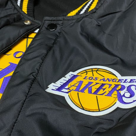 USA限定 JHデザイン LA Lakers ロサンゼルス レイカーズ Throwback リバーシブル スタジャン NBA