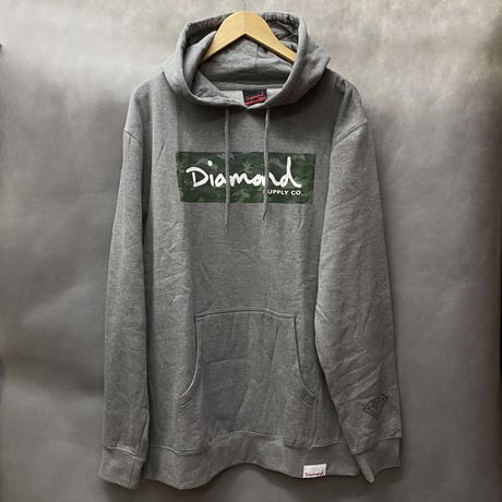 【XL】 ダイヤモンドサプライ Diamond supply co. 灰色 スウェット プルオーバー パーカー 迷彩 カモフラ