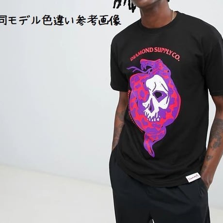 Diamond Supply Co ダイヤモンドサプライ 半袖 Tシャツ Venom ヴェノム 蛇 ドクロ ライムグリーン LA