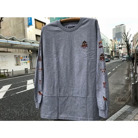 LRG エルアールジー Blended Graphic 長袖 Tシャツ ロンT グレー ロゴ マルチアイコン