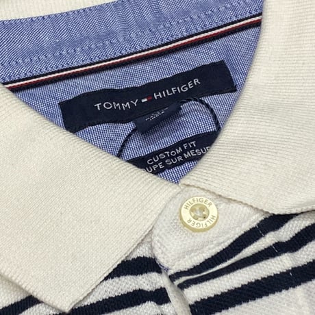 Tommy Hilfiger USAトミーヒルフィガー カスタムフィット ストライプ ポロシャツ (R4F-36)