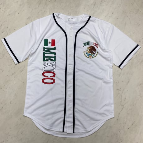 LA発 LA DREAMZ メキシコ MEXICO アンダーグラウンド グラフィック ベースボールシャツ 白 (GFX-BB8)