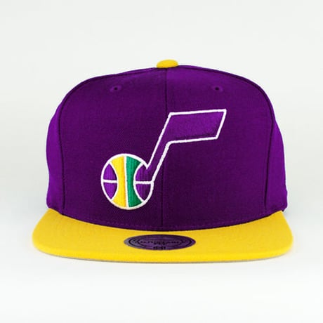 Mitchell&Ness ミッチェル&ネス NBA ユタ Utah ジャズ Jazz 公式 スナップバック キャップ USA正規品 サイズ調節可 バスケット