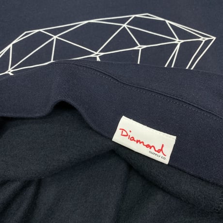 Diamond Supply ダイヤモンドサプライ  OG Sign クルーネック スウェット トレーナー ピスタグ付き 紺