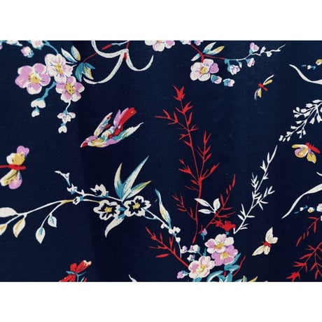 【特別SALE価格】ROBINSON 開襟 アロハシャツ ALOHA  桜 つばめ 和柄 ネイビー R09