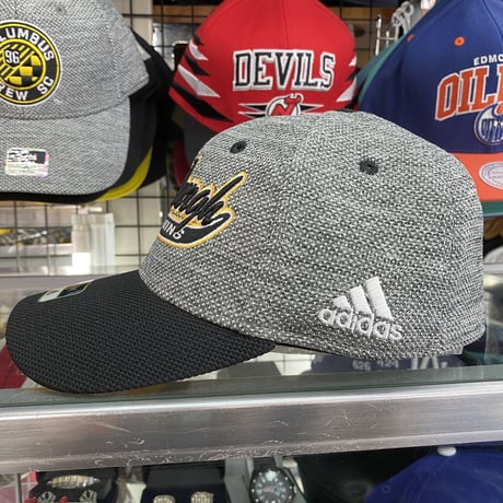 Adidas アディダス NHL ピッツバーグ ペンギンズ ストレッチキャップ アイスホッケー グレー/黒