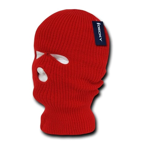 Decky ディッキー 3Hole タクティカル ニット フェイスマスク Balaclava 赤 Ski Mask