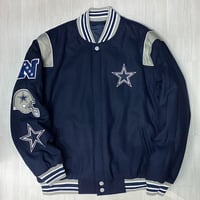 米国仕様 NFL公式 JHデザイン Dallas Cowboys ダラス カウボーイズ 紺 リバーシブル スタジャン (JH-15)
