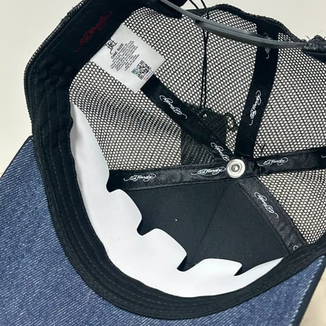 USA仕様 Ed Hardy エドハーディ Crosses Trucker 十字架 刺繍 メッシュ トラッカーキャップ Black (EDC10)