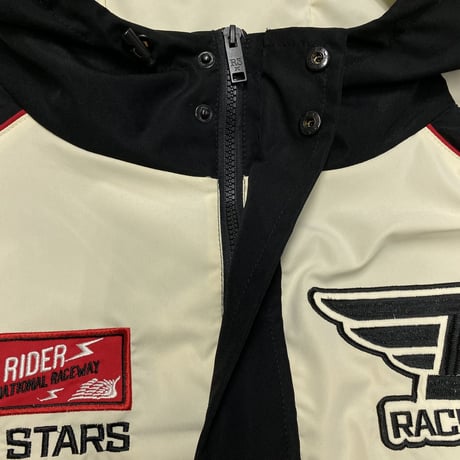 USAブランド REBEL プレミアム レーシング アノラック ウィンドブレーカー 上下 Racing Set-Up オフホワイト (SET37)